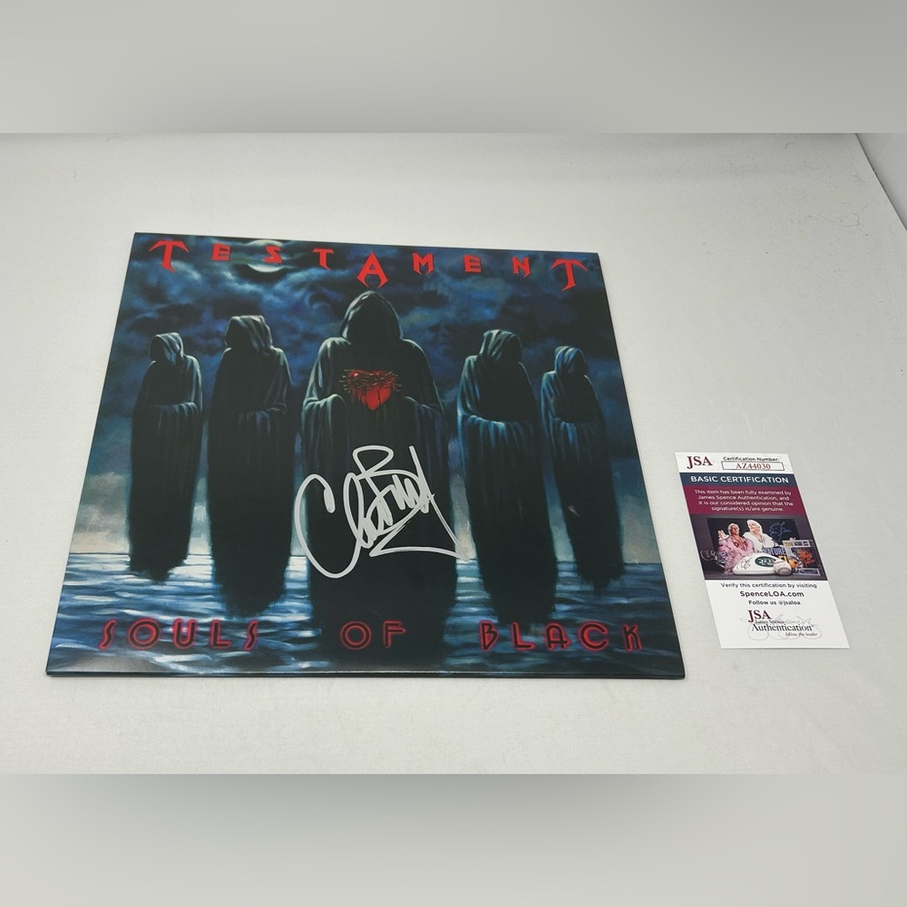 Chuck Billy of Testament signed Souls of Black Album JSA COA